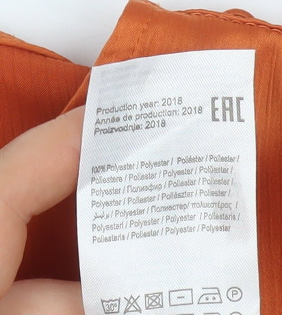 Vero Moda Women’s Orange Short Sleeve Satin Blouse Size S