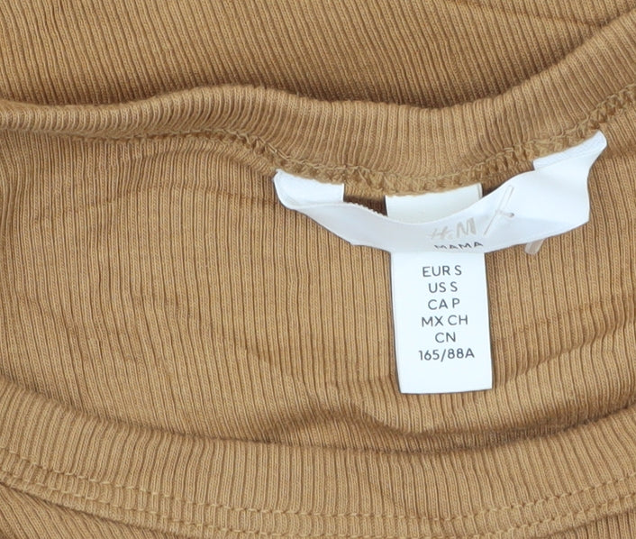 H&M Women Brown Ribbed Jersey Tank Dress Size S Casual
