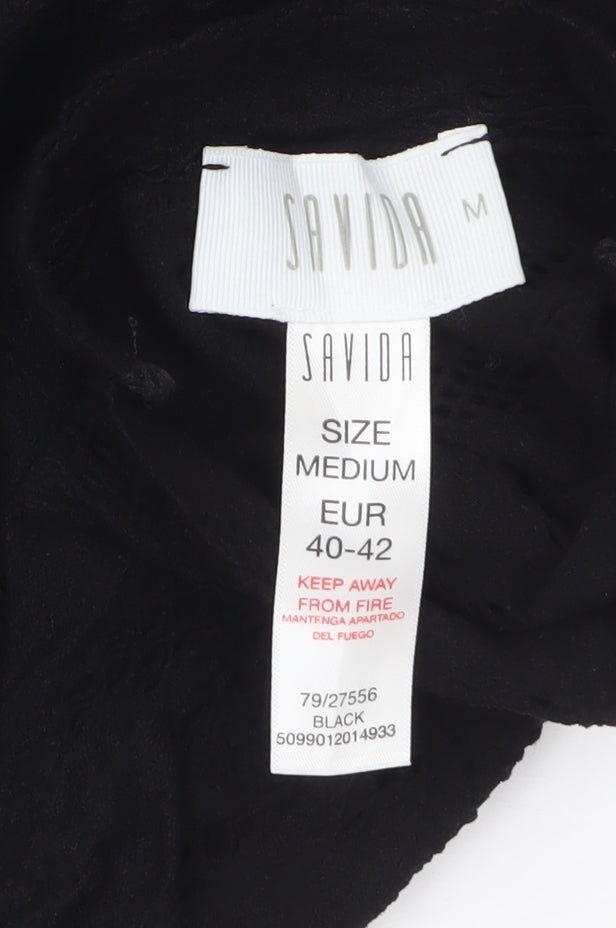 Savida Womens Black Long Sleeve High Neck Tunic Blouse Size 12