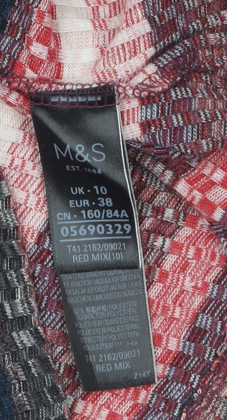Marks & Spencer Women's Multicoloured Stripe Cold Shoulder Top Size 10