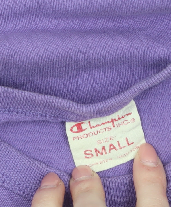 Champion Womens Purple Small Basic Cotton T-Shirt