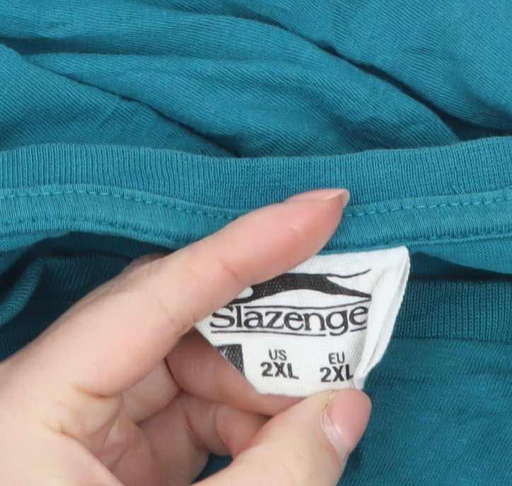 Slazenger Men's Blue 2XL Crew Neck Cotton Short Sleeve T-Shirt