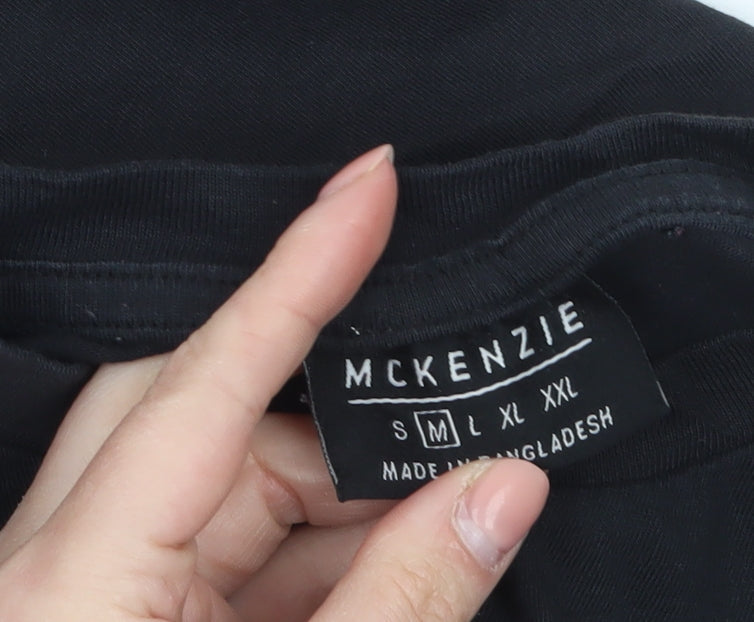 McKenzie Men's Black Crew Neck Short Sleeve Cotton T-Shirt Size M
