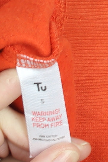 Tu Women’s Orange Pullover Sweatshirt Size S Cotton Blend Casual