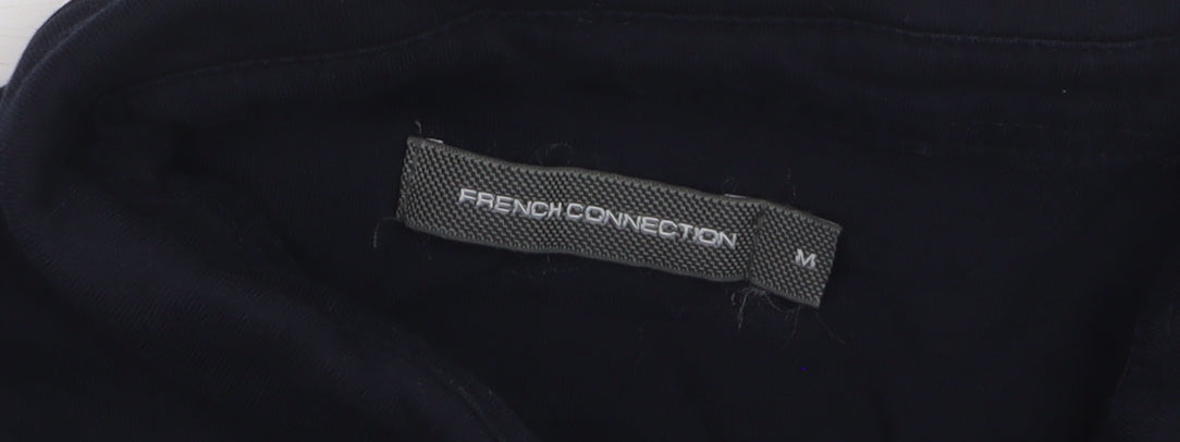 French Connection Men's Black Cotton Polo Shirt Size M Classic Fit