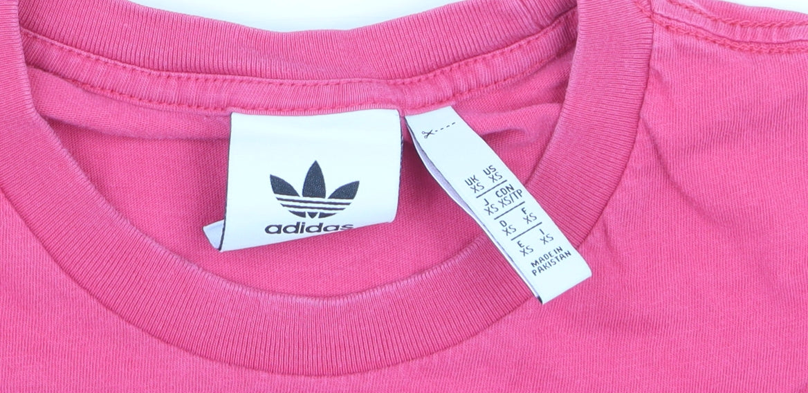Adidas Women's Pink XS Basic Cotton Short Sleeve T-Shirt