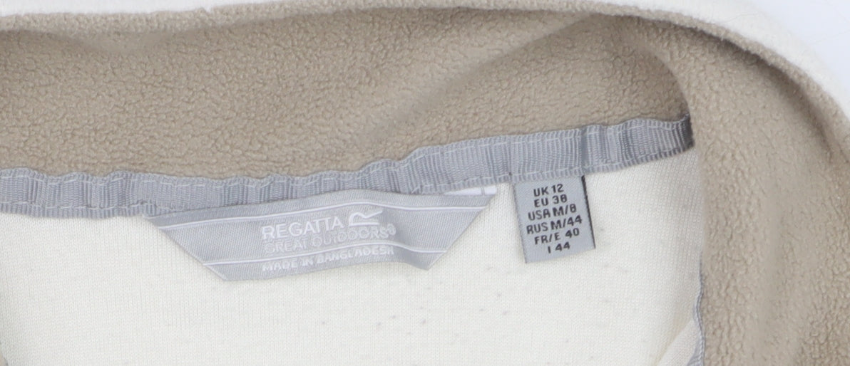 Regatta Women Ivory Fleece 1/2 Zip Pullover Sweatshirt UK 12