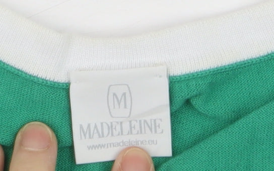 Madeleine Women's Green Cotton Crew Neck Short Sleeve T-Shirt M