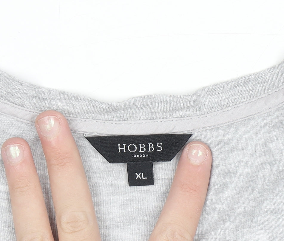 Hobbs Women's Grey V-Neck Button Cardigan XL Modal Blend