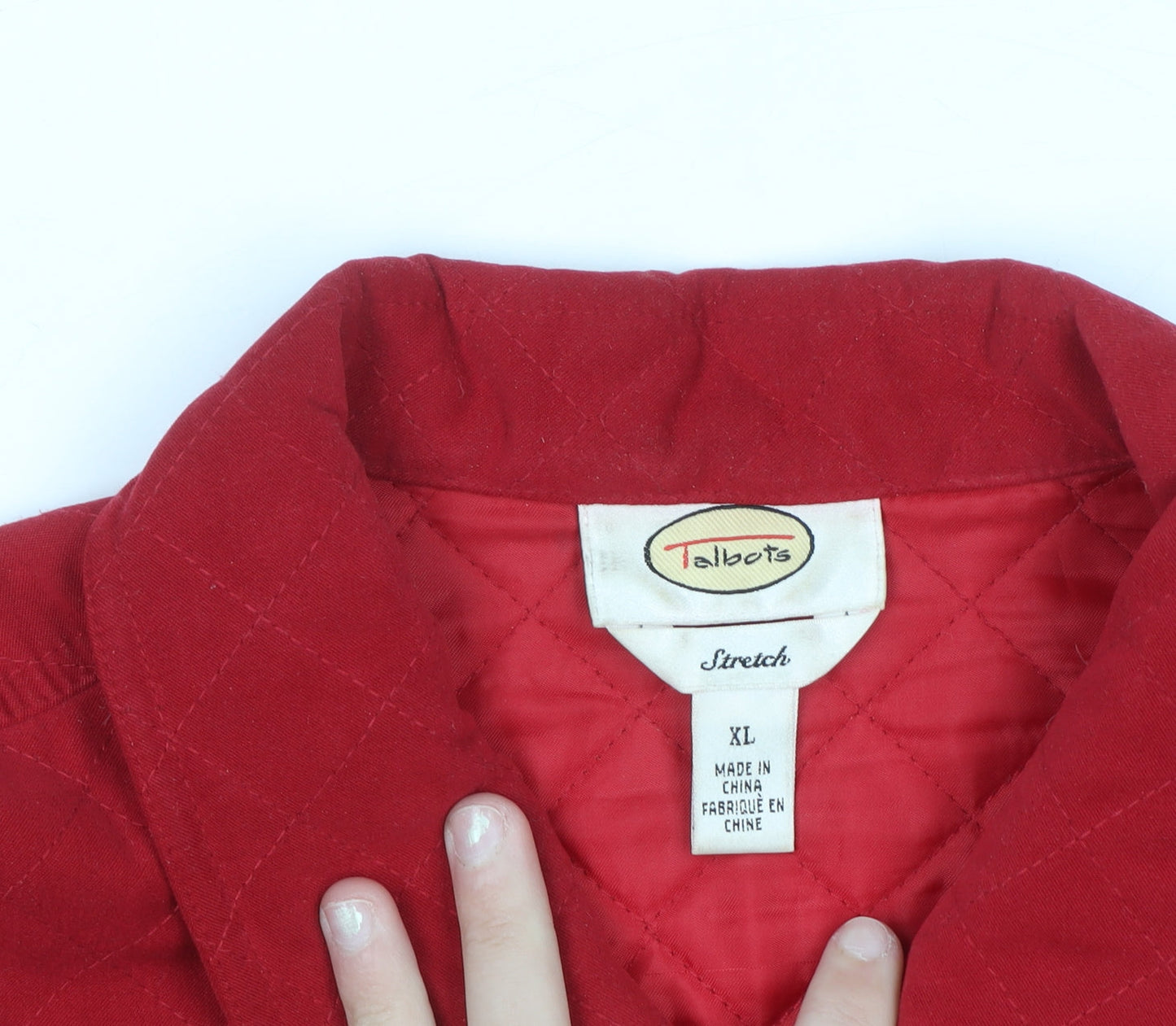 Talbots Women Red Quilted Mid-Length Jacket XL