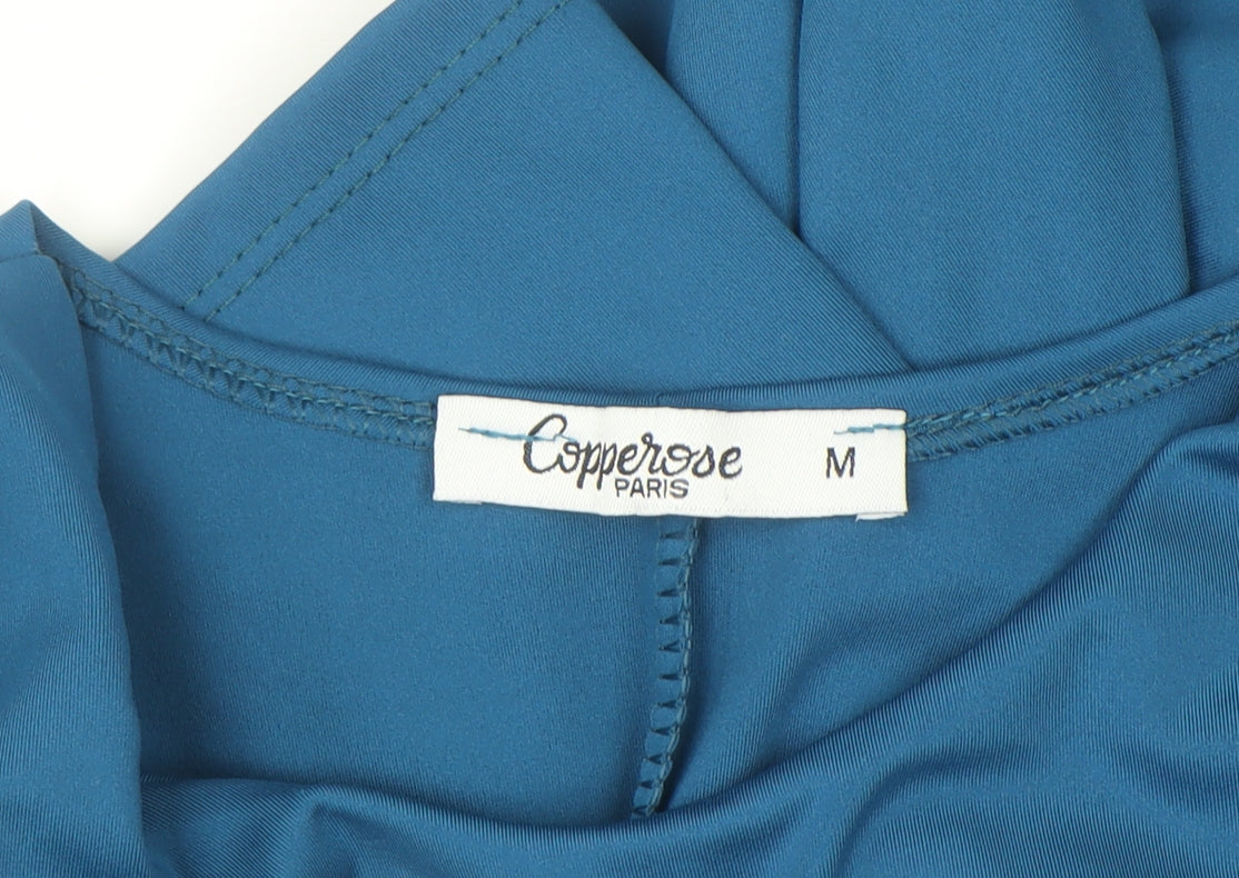Copperrose Paris Women Blue Bodycon Midi Dress Size M Long Sleeve