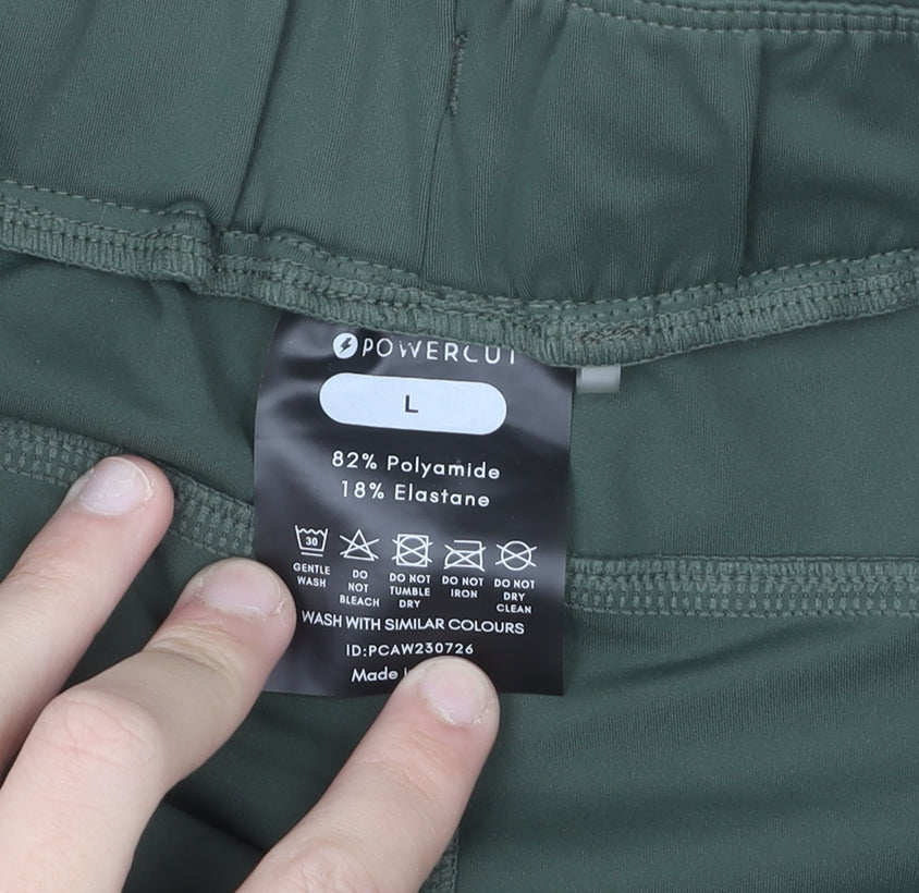 Powercut Men's Green L Jogger Activewear Trousers Stretch