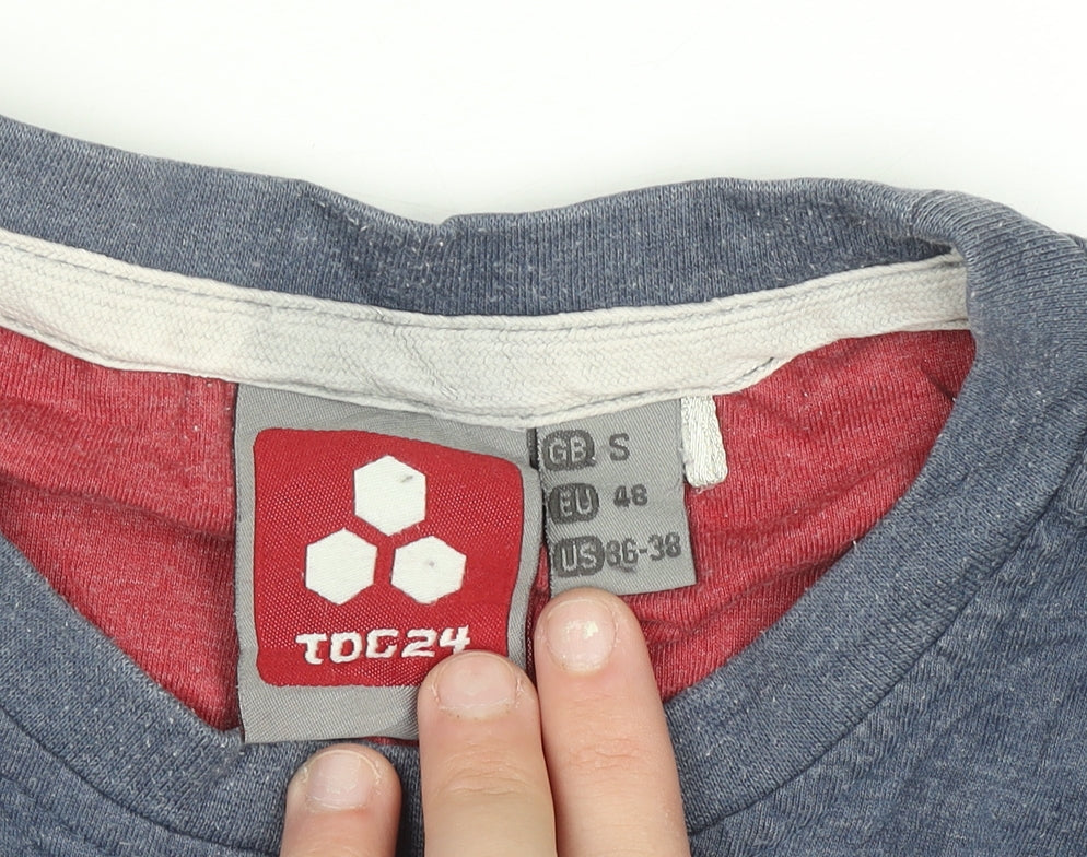 TOG24 Men's Blue Cotton Blend Short Sleeve Crew Neck T-Shirt Size S