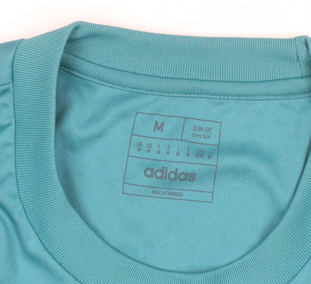 Adidas Men Blue Slim Fit Aeroready Sports T-Shirt Size M