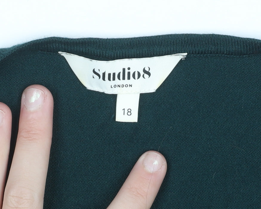 Studio 8 Women’s Green Fit & Flare Knit Dress Size 18