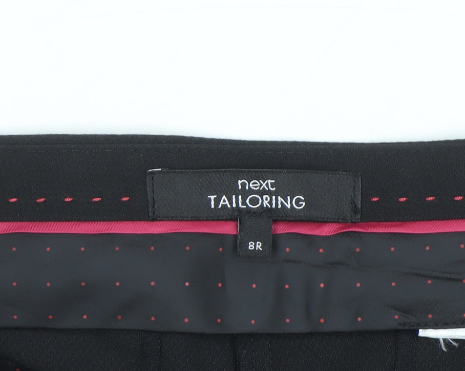 Next Women's Black Tailored Work Trousers Size 8R Slim Fit