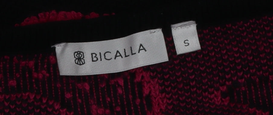Bicalla Women’s Black Pink Leopard Knit Jumper Size S
