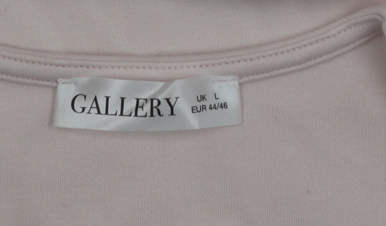 Gallery Women's Light Pink Sleeveless Cotton Blend Basic Tank Top L