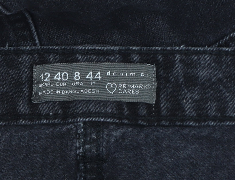 Primark Women’s Black Denim Midi Pencil Skirt Size 12