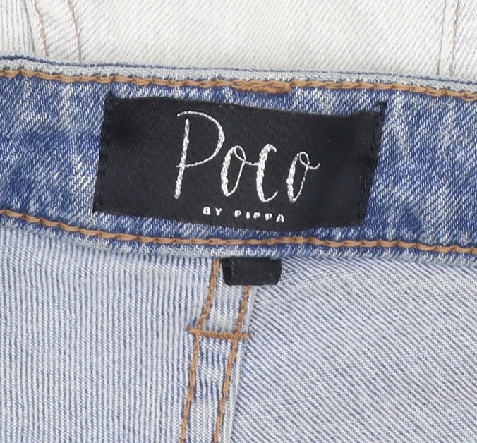 Poco by Pippa Women's Blue Button Crop Slim Fit Jeans Size 8S