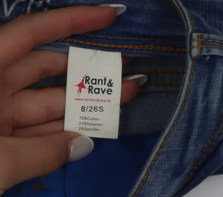 Rant & Rave Women Blue Jeans Size 8 Ankle Slim Fit Denim