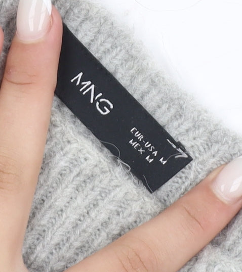 MNG Womens Grey Crew Neck Knit Pullover Jumper Size 12