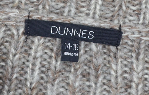 Dunnes Women Beige Acrylic Knit Coatigan Size 14-16 Buttoned