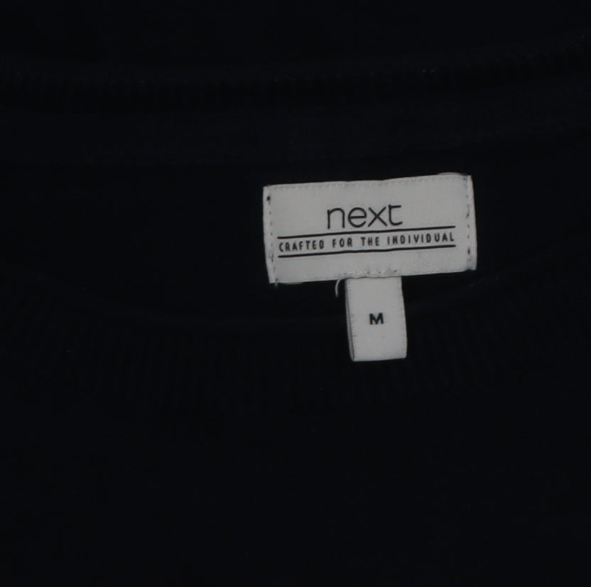 Next Men's Blue Cotton Blend Crew Neck Jumper Size M