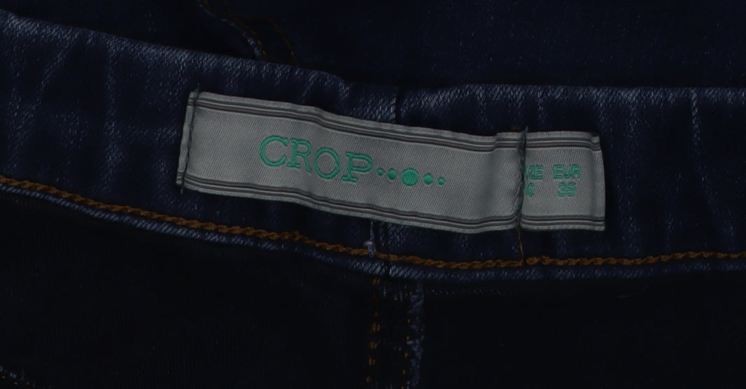 CROP Women's Blue Cropped Slim Fit Denim Jeans Size 7 Slim