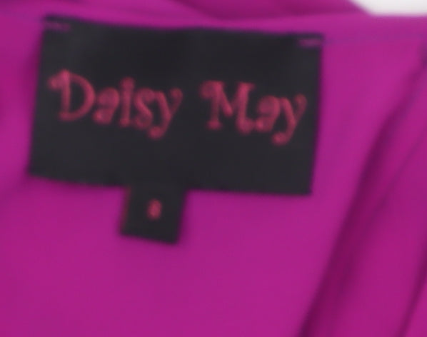 Daisy May Women's Purple Sleeveless Boat Neck Camisole Blouse Size S