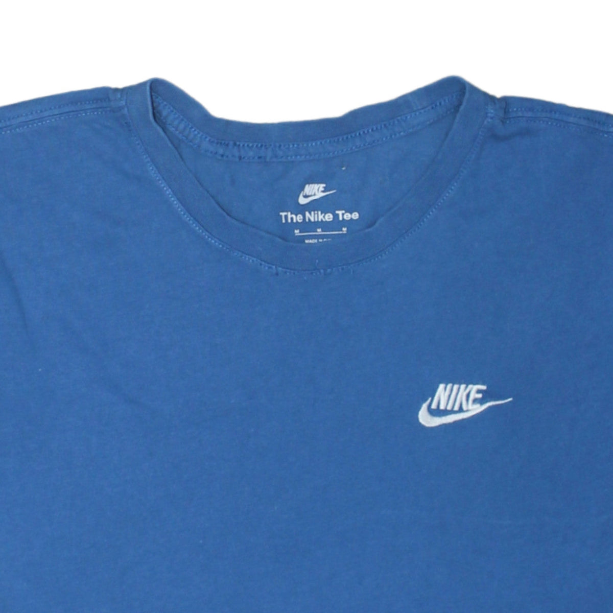 Nike Men Blue Crew Neck Cotton T-Shirt Size M