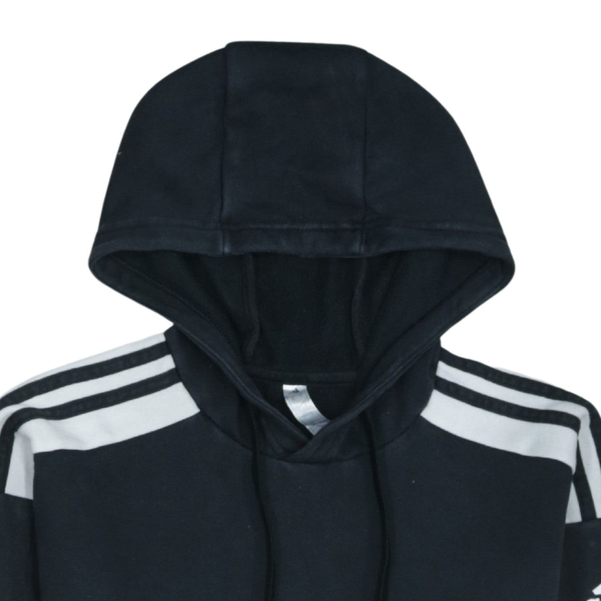 Adidas Men Black Pullover Hoodie Small Fleece Sports Logo Striped