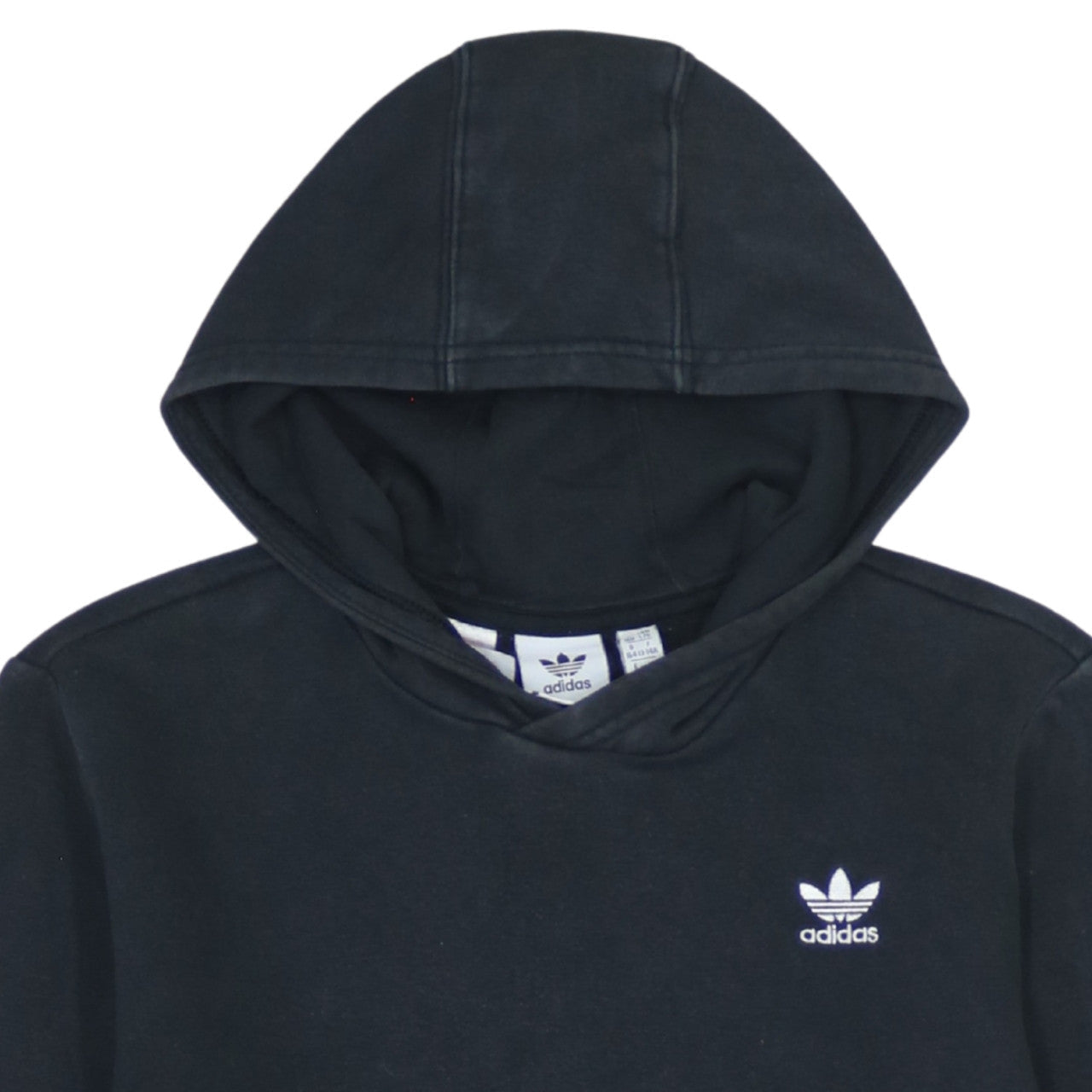 Adidas Boys Black Pullover Hoodie 13-14 Years Regular Fit Fleece Logo Top