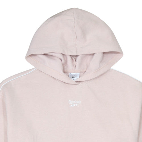Reebok Womens Light Pink Pullover Hoodie Small Relaxed Fit Sweatshirt