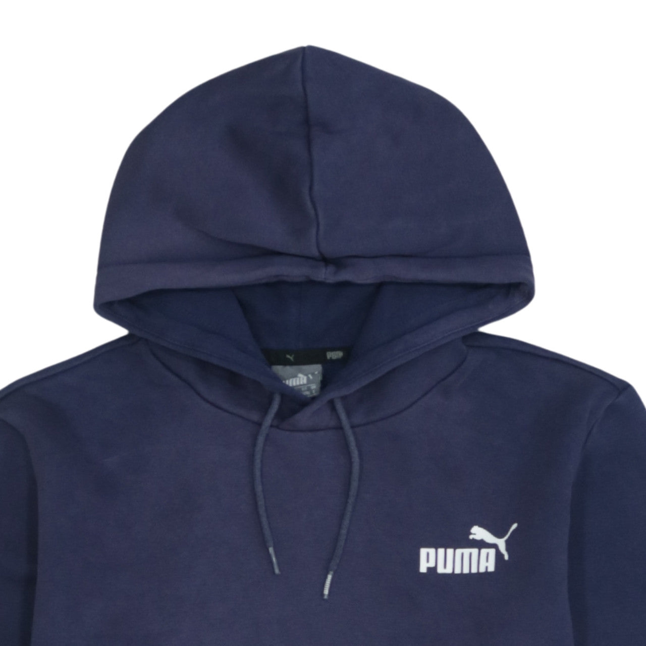 Puma Men Blue Pullover Hoodie Small Fleece Logo Hooded Sweatshirt