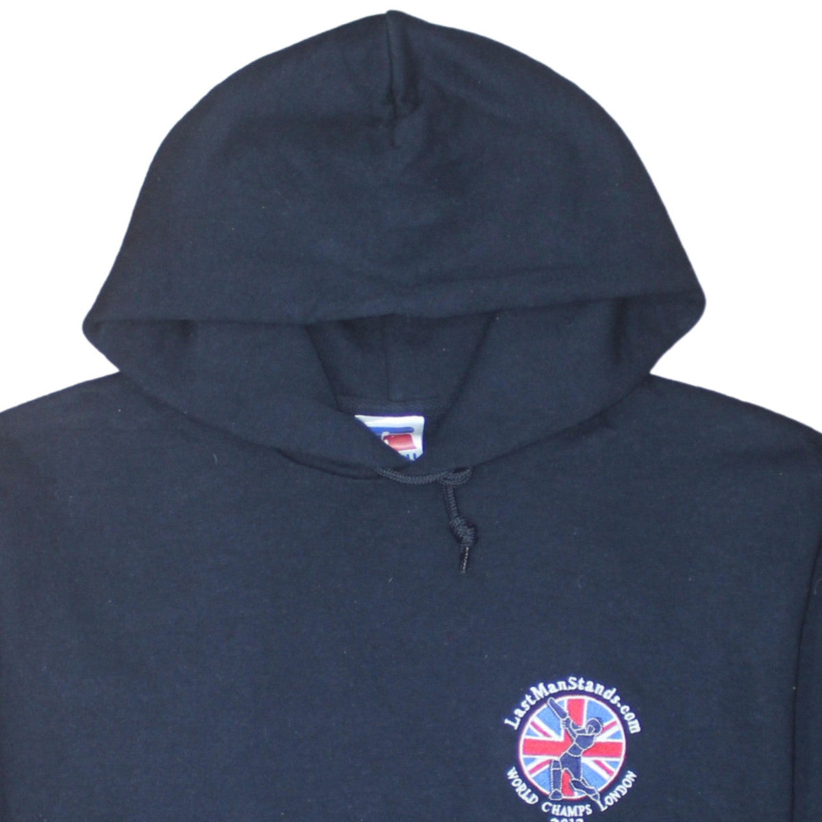 Russell Men's Black Pullover Hoodie L Embroidered Sports Fleece