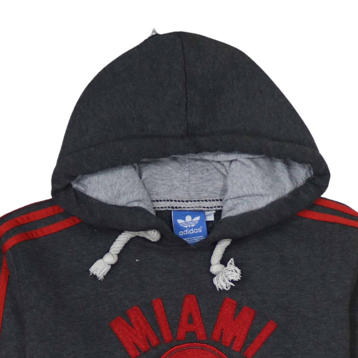 Adidas Men’s Grey Pullover Hoodie Miami Heat Embroidered L