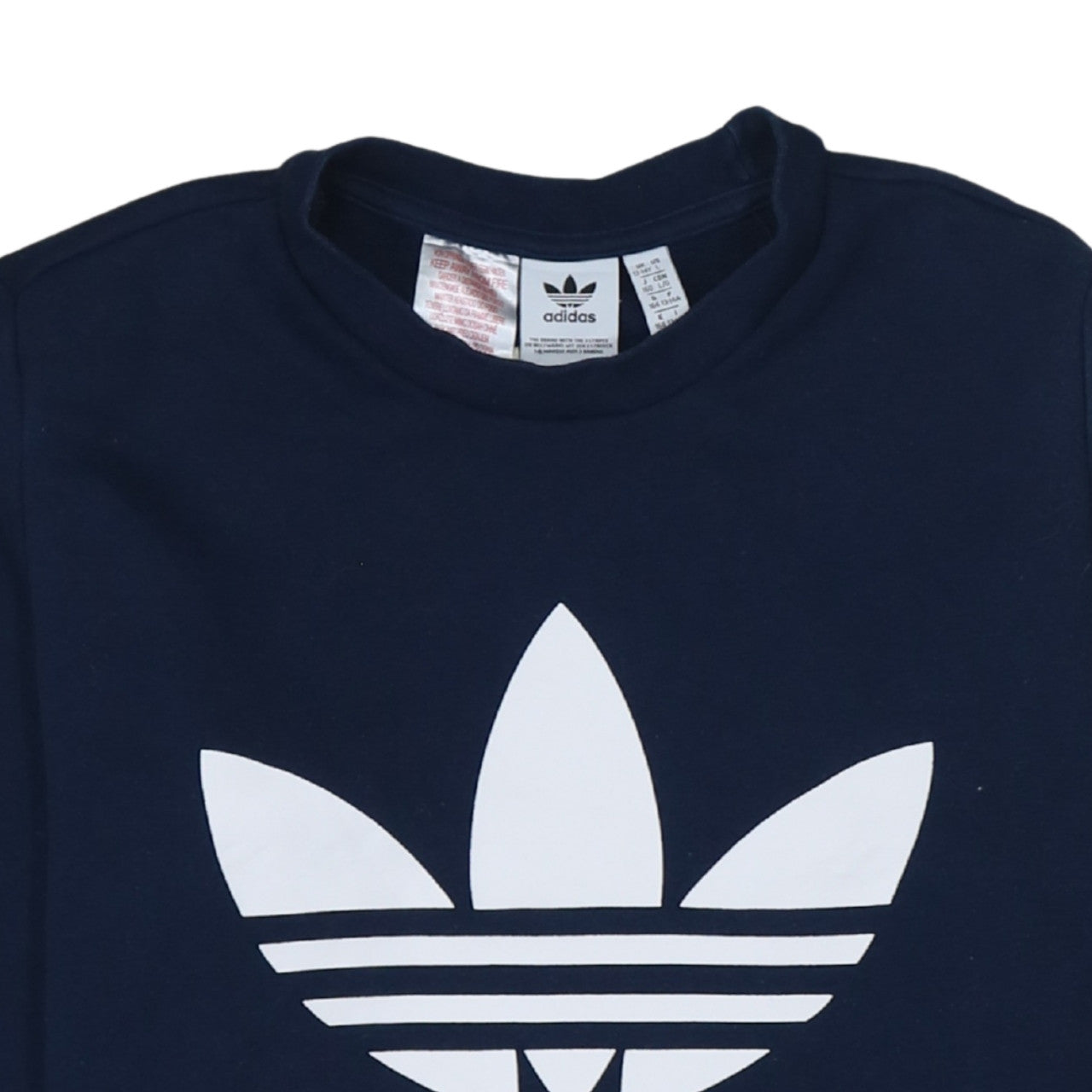 Adidas Boys Navy Blue Crew Neck Pullover Sweatshirt 13-14 Years Logo Print
