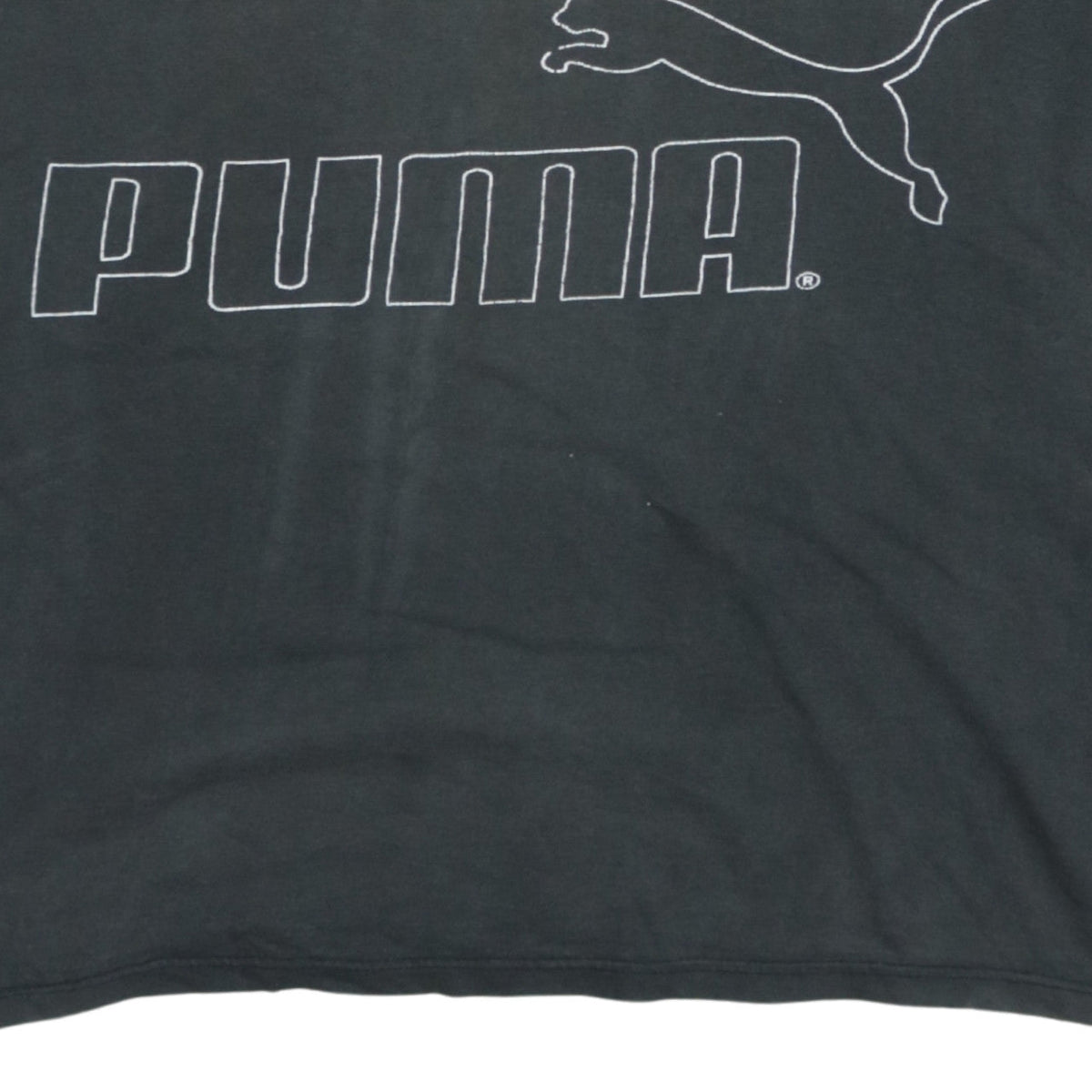 Puma Womens Black Cropped Relaxed Fit Cotton T-Shirt Size M