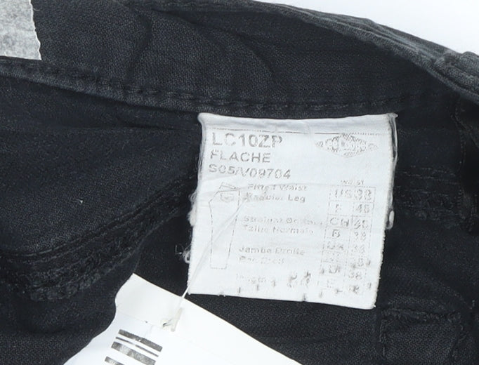 Lee Cooper Men's Black Straight Fit Denim Jeans Size L 36x32
