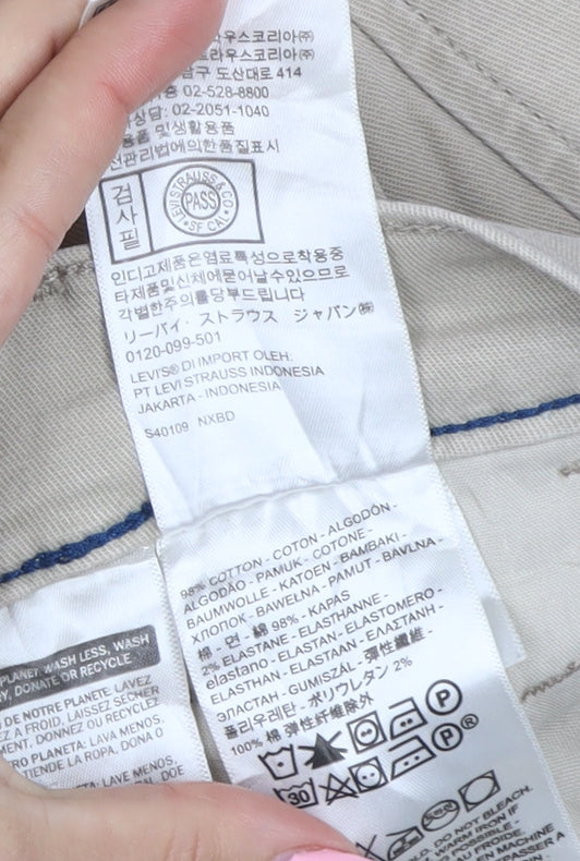 Levi’s Men’s Beige Chino Trousers 31x32 Slim Tapered Cotton