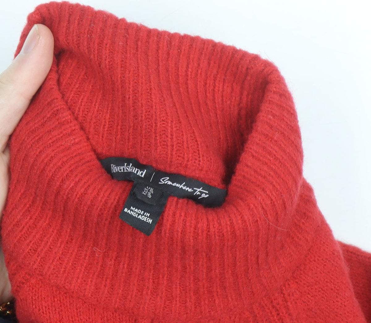 River Island Womens Red High Neck Knit Jumper Size M