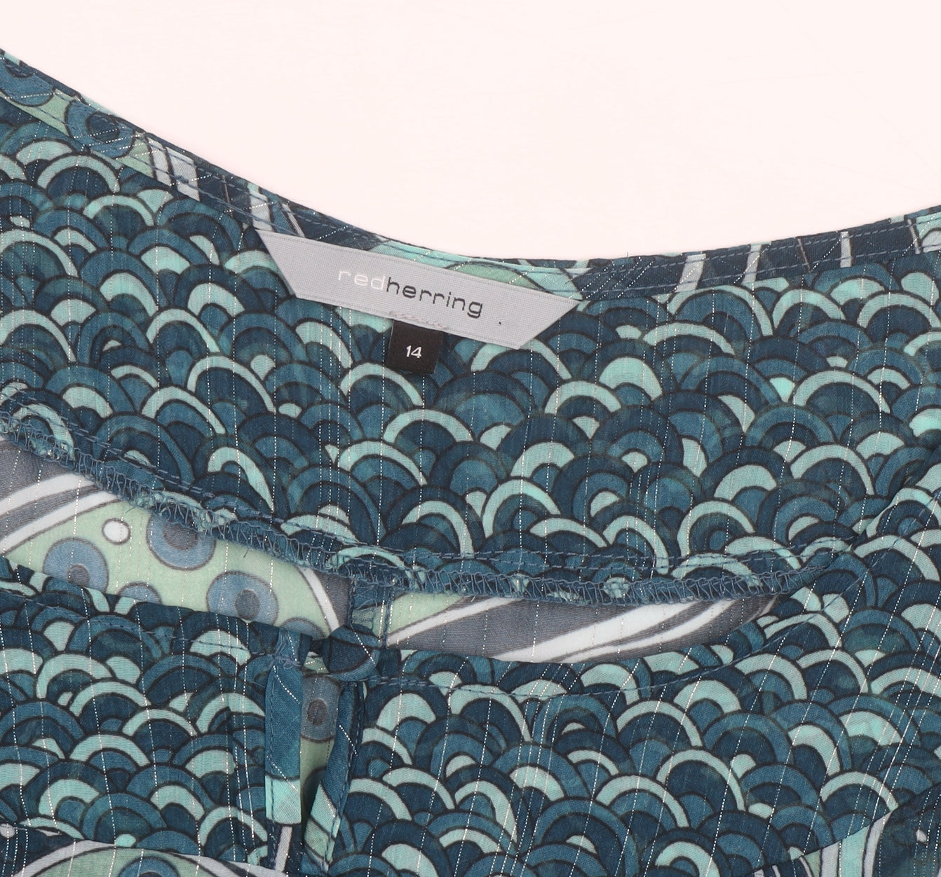 Red Herring Women’s Blue Paisley Tunic Blouse Size 14