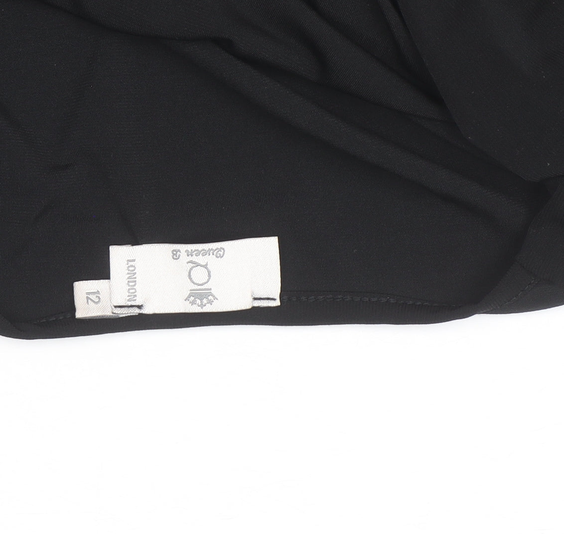 Quiz London Women's Black Belted Jersey Jumpsuit Size 12