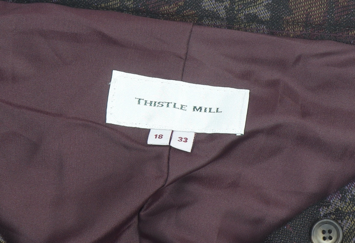 Thistle Mill Women’s Multicoloured Wool A-Line Midi Skirt Size 18