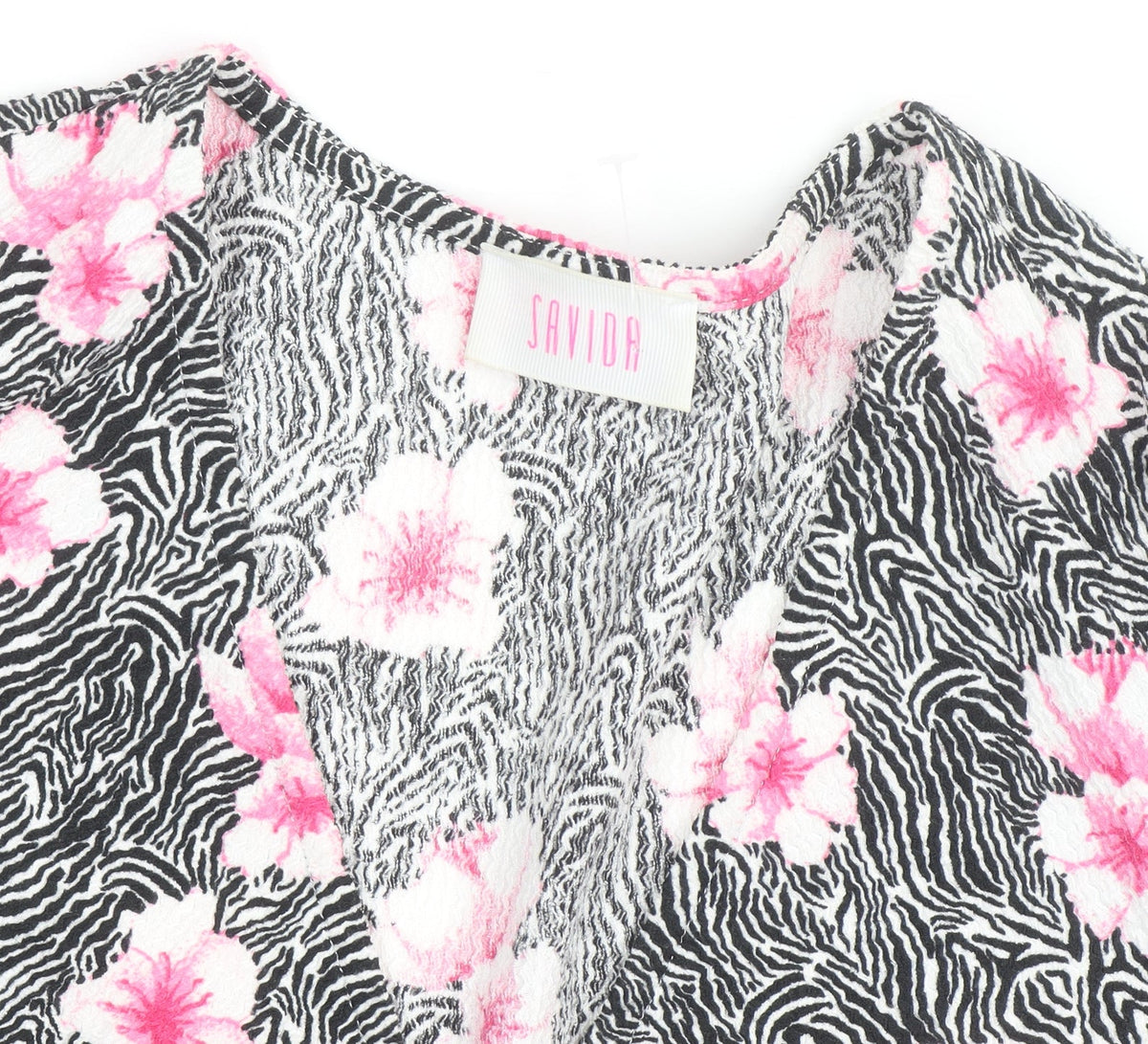 Savida Women's Multicoloured Floral Wrap Blouse Size 12