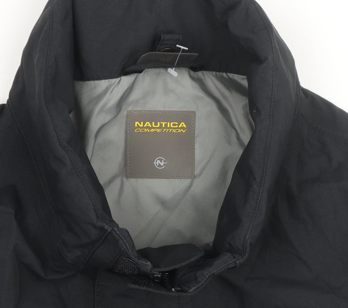 Nautica Men’s Grey Windbreaker Jacket L Regular Fit Water Resistant