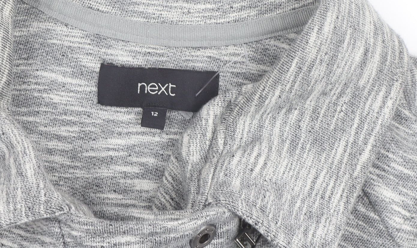 Next Womens Grey Collared Full Zip Sleeveless Knit Vest Size 12