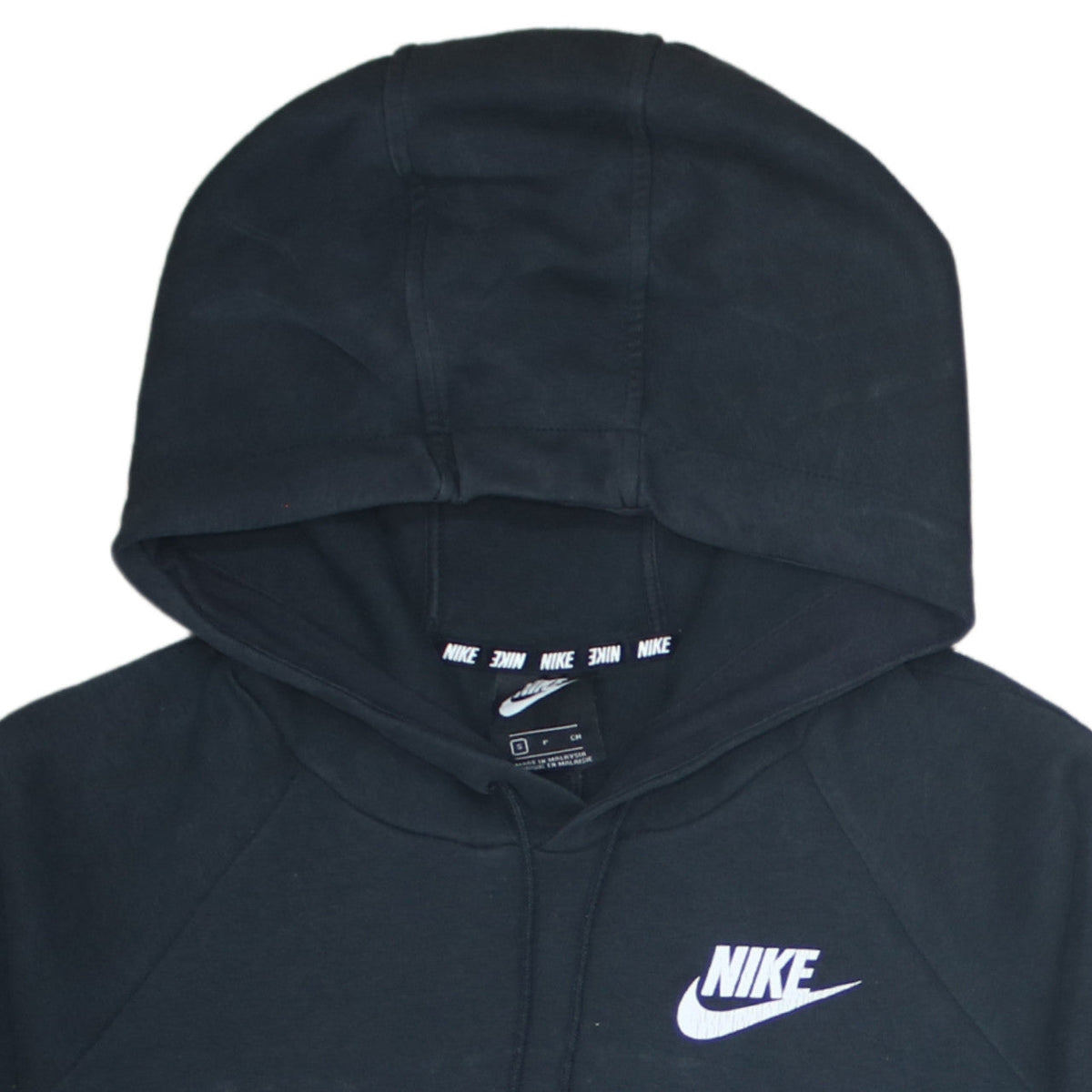Nike Women Black Small Pullover Hoodie Sweatshirt Cotton Blend