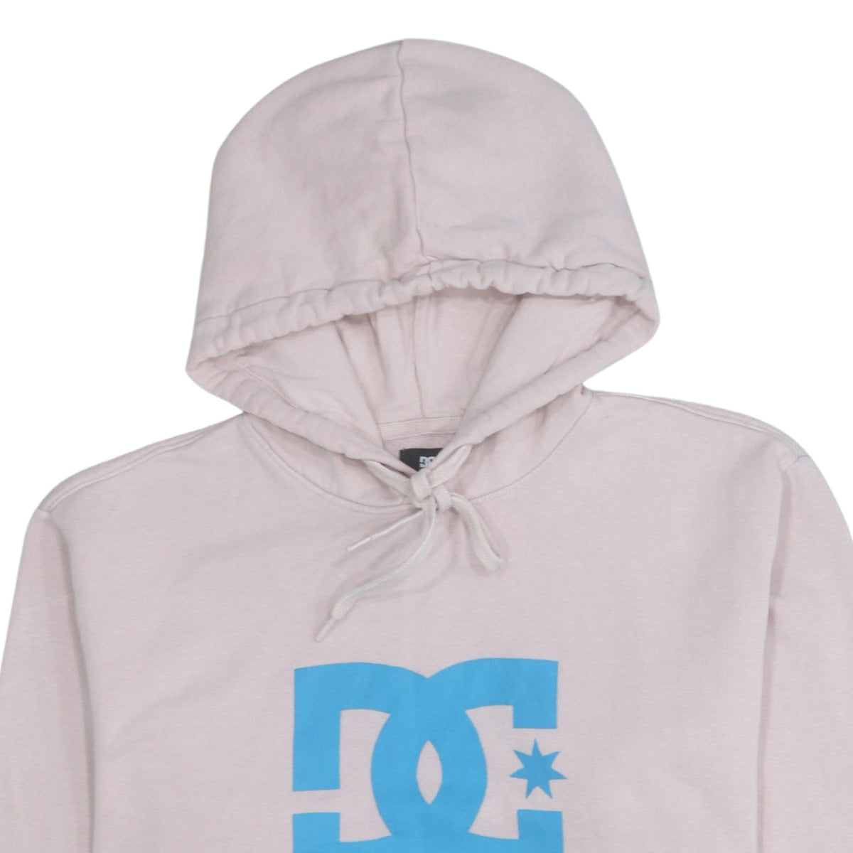 DC Shoes Womens Beige Hoodie Large Logo Pullover Fleece Sweatshirt
